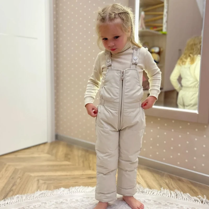 2 stücke Set Baby Winter Daunen jacke und Overall verdicken Säugling Schnee anzug warme Kinder Mantel Echtpelz Kragen Baby Set 1-4 Jahre – Detail 6