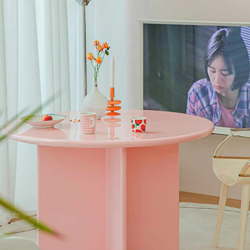 

Dining table, wabi-sabi style, colorful second-hand small apartment, living room, B&B, round table