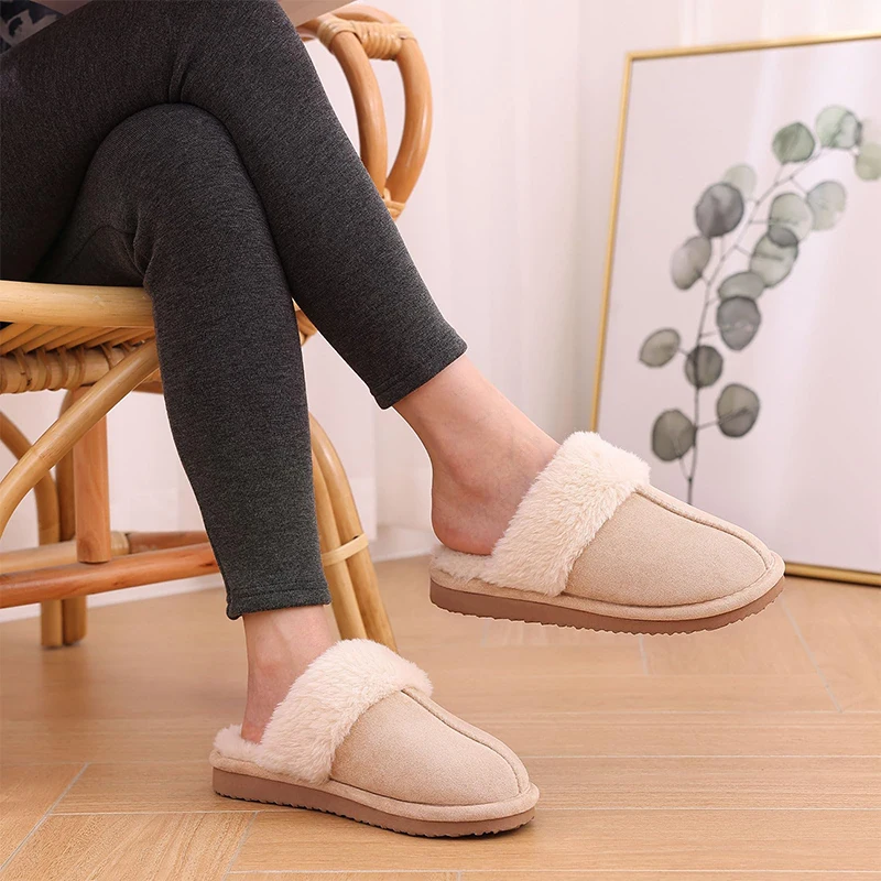 Soft Fluffy Fuzzy Women Slippers Warm Winter House Shoes