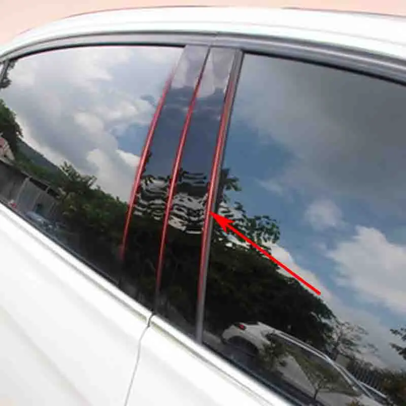 BMW 시리즈 X 1, 3, 5, 7, E46, F20, E90, F30, G20, E60, G30, F10, F11, F01, F02, F03, F04 용 블랙 미러 글로스, B + C 필러 스티커