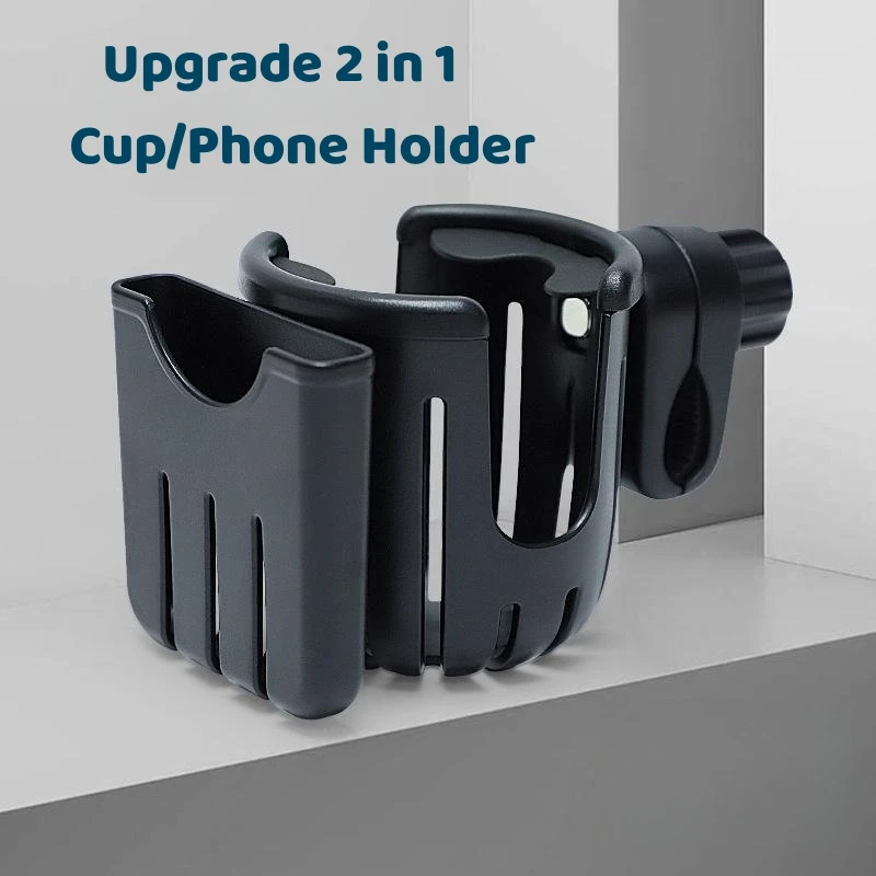 2 in 1 Baby Stroller Cup Holder For Bicycle Motorcycle Scooter ABS Material 360&deg; Rotation Adjustable Phone Mount Coffee Holder stroller accessories,pram cup holders,stroller cup holder