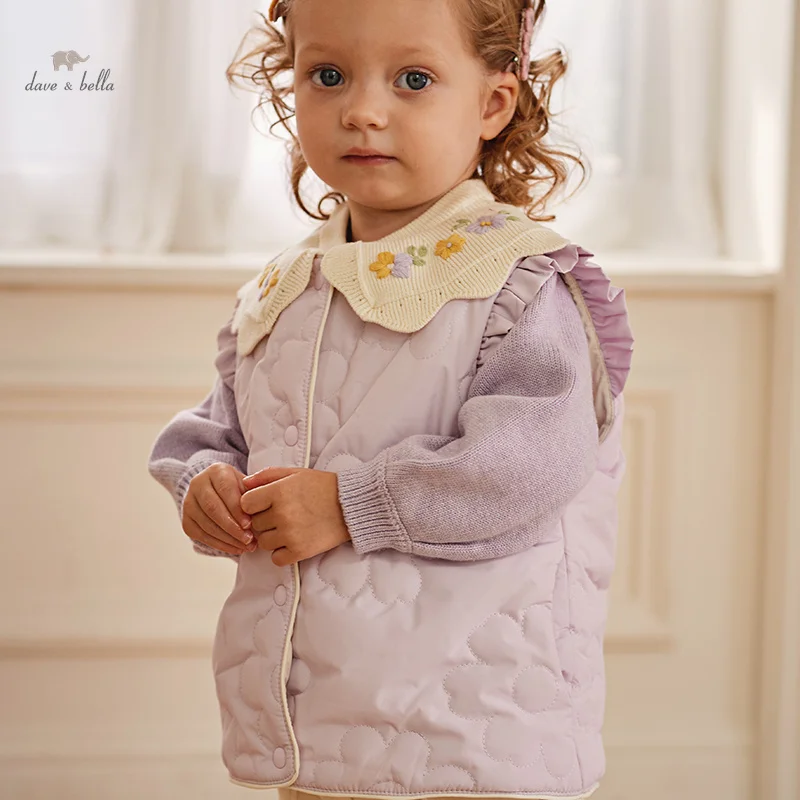 Dave Bella Children Cotton Vest Tank Top Clothes Autumn Girl's Cute Charm Sweet Fashion Casual Party Outdoor DB4236958