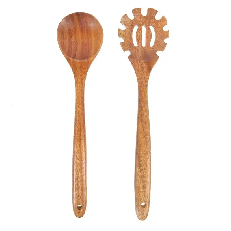 Spoon Wooden Ladle Kitchen Spaghetti Soup Cooking Pasta Spoons Serving Slotted Noodle Serverscooper Mixing Rice Scoop Utensils