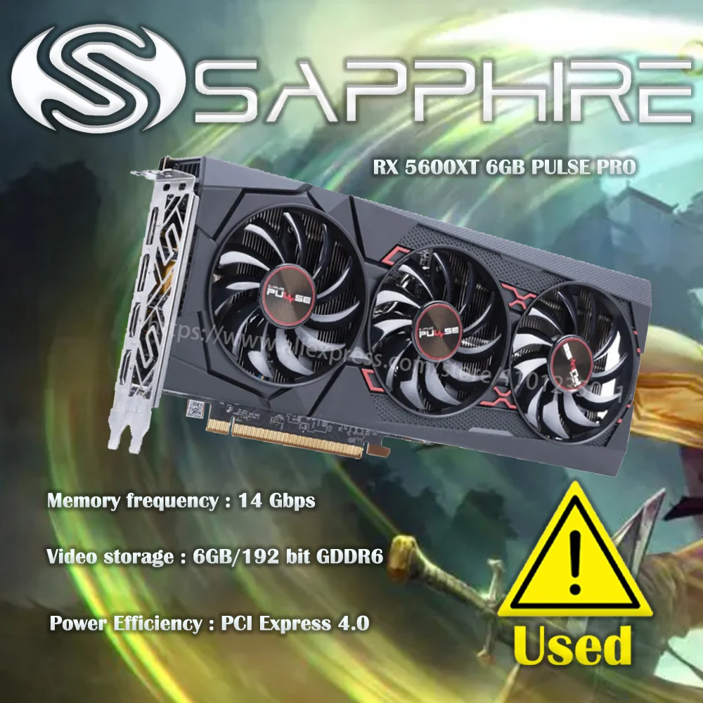 Usato Sapphire Rx 5600Xt 6Gb Pulse Pro Oc Edition Gioco Per Computer Desktop Pc