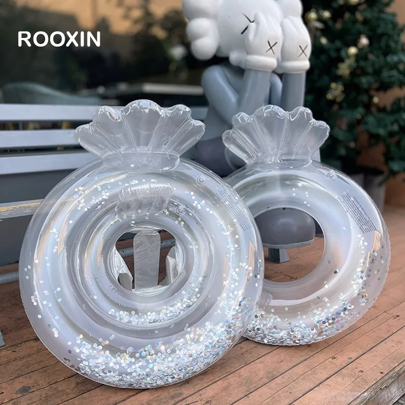 ROOXIN Clear Shell With Backrest Pool Float Baby Swimming Ring Water Play Tube Float Seat Swim Circle Inflatable Pool Party Toys