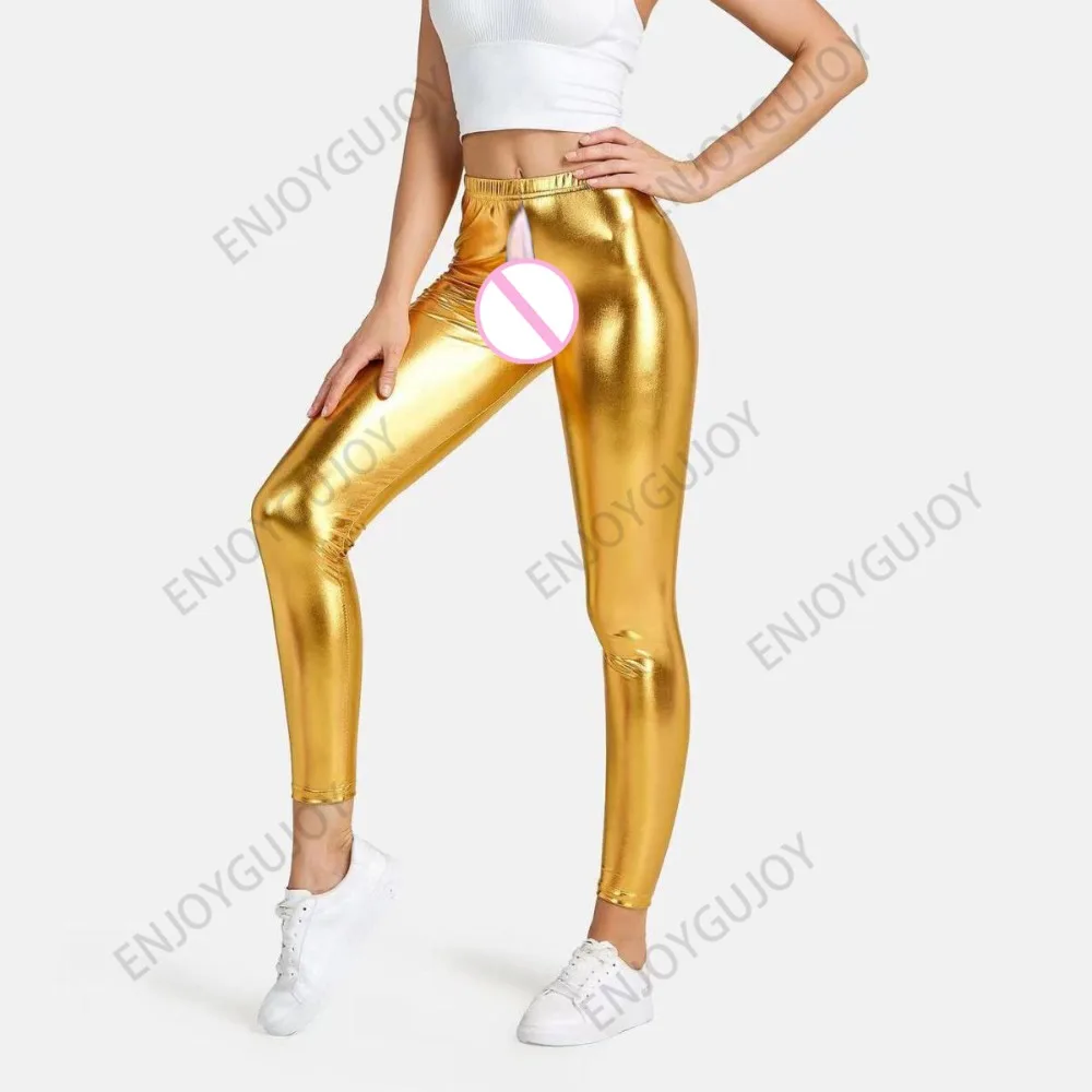 Invisible Open Crotch Outdoor Sex Yoga Pants High Waist Slim Fit Pencil Pants Sports Fitness Leggings Cropped Bar Casual Pants