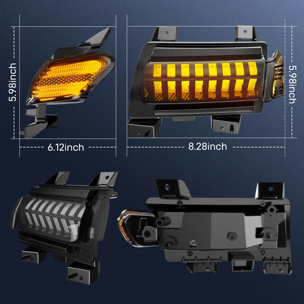 For Jeep Wrangler JL Sport 2018 2019 2020 LED Car Fender Side Marker Turn Signal
