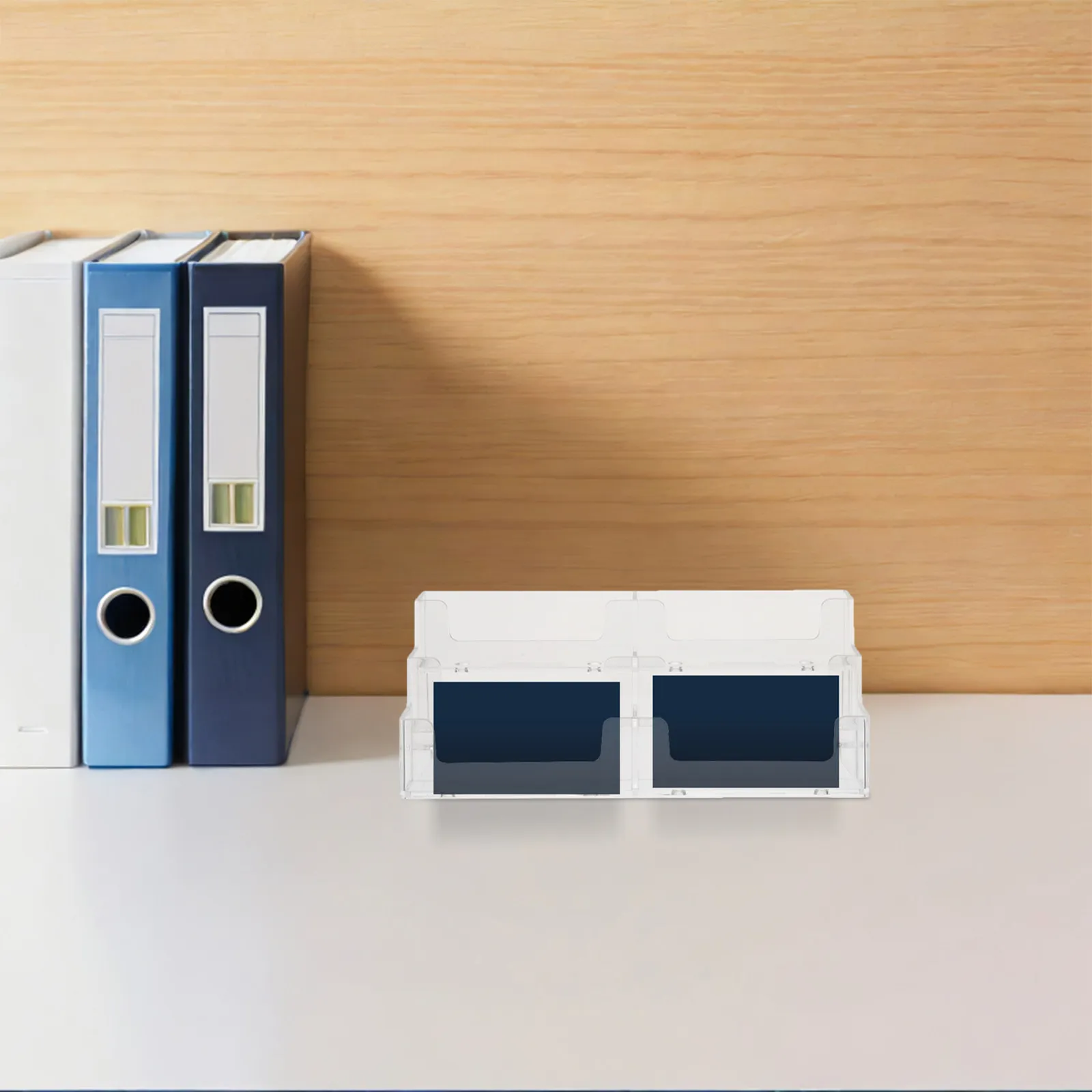 플라스틱 투명 명함 홀더 여러 슬롯 수평 디스플레이 스탠드 책상 사무실 리셉션 전문 카드용