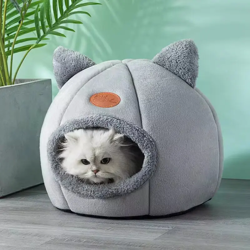Highest Quality Comfort Pet House Tent Winter Deluxe Semi-Enclosed Deep Sleep Cat Bed Pet House Tent Small Mat Basket Small Dog 3