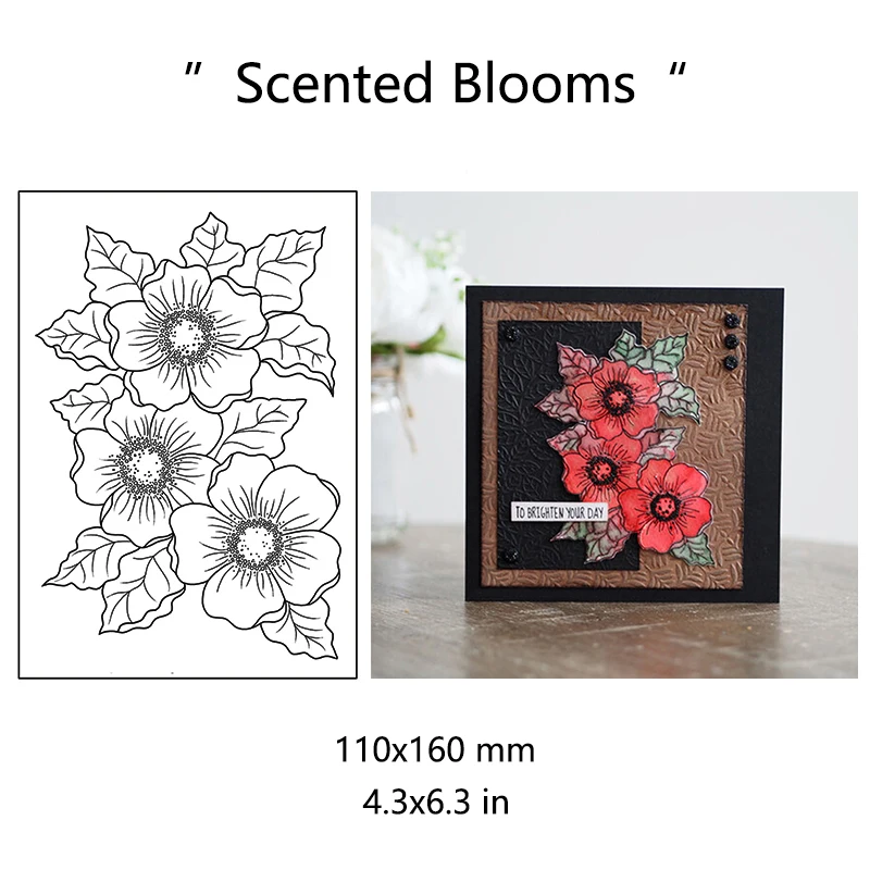 Flower Background Clear Silicone Stamps Scrapbooking Decorate DIY Card Making Scrapbook Material Craft Supplies clear stamps,clear rubber stamps 11*16cm