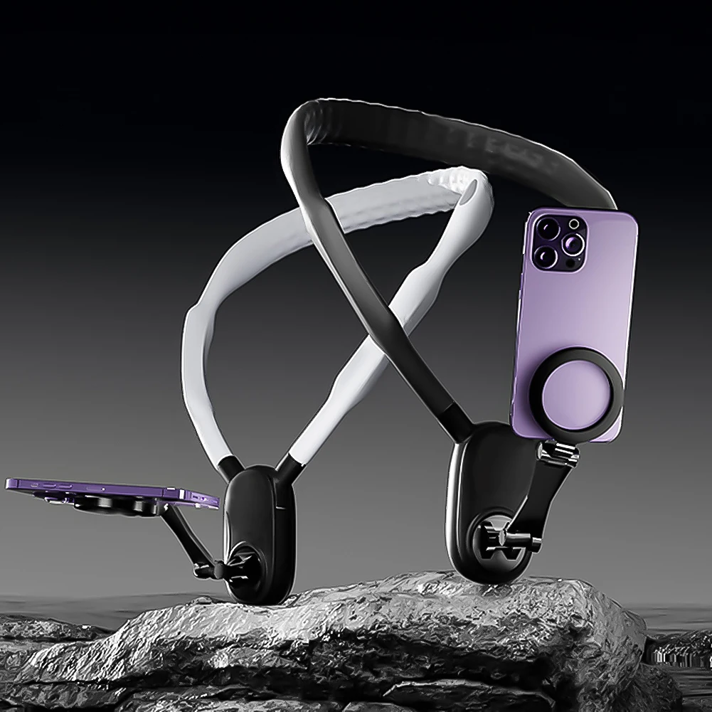 마그네틱 넥 마운트 휴대폰 거치대 퀵릴리즈 실리콘 넥 거치대 마운트, 범용 휴대폰 지지대 조정 가능