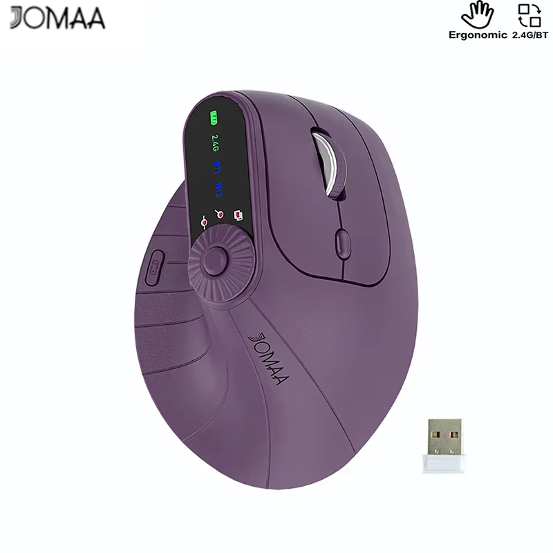 Jomaa BT5.0 Wireless Vertical Mouse Function Adjustment Knob 8 Buttons Rechargeable Ergonomic Mice For Win/IOS/Android wireless mouse,ergonomic mouse