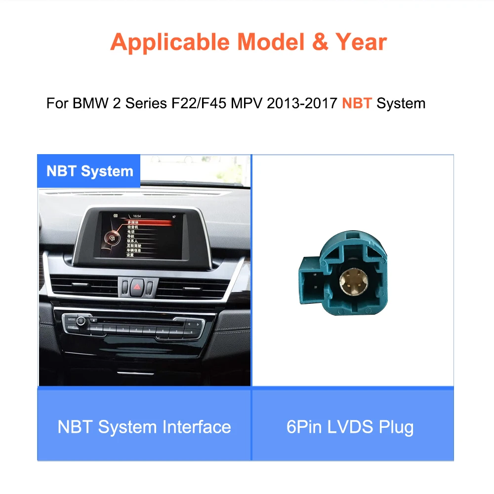 Monitor Multimedia para Auto Bonroad de 10.25 Pulgadas con Linux, Carplay y Android para BMW Serie 2 F22 F45 MPV 2013-2017 Sistema NBT, Radio con Airplay 2