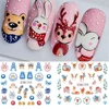 12pcs Cute Penguin Winter Nail Stickers Birds Bear Cat Cartoon Animal Snowflake Sliders Water Decals Decoration Xmas Tips Foils 3