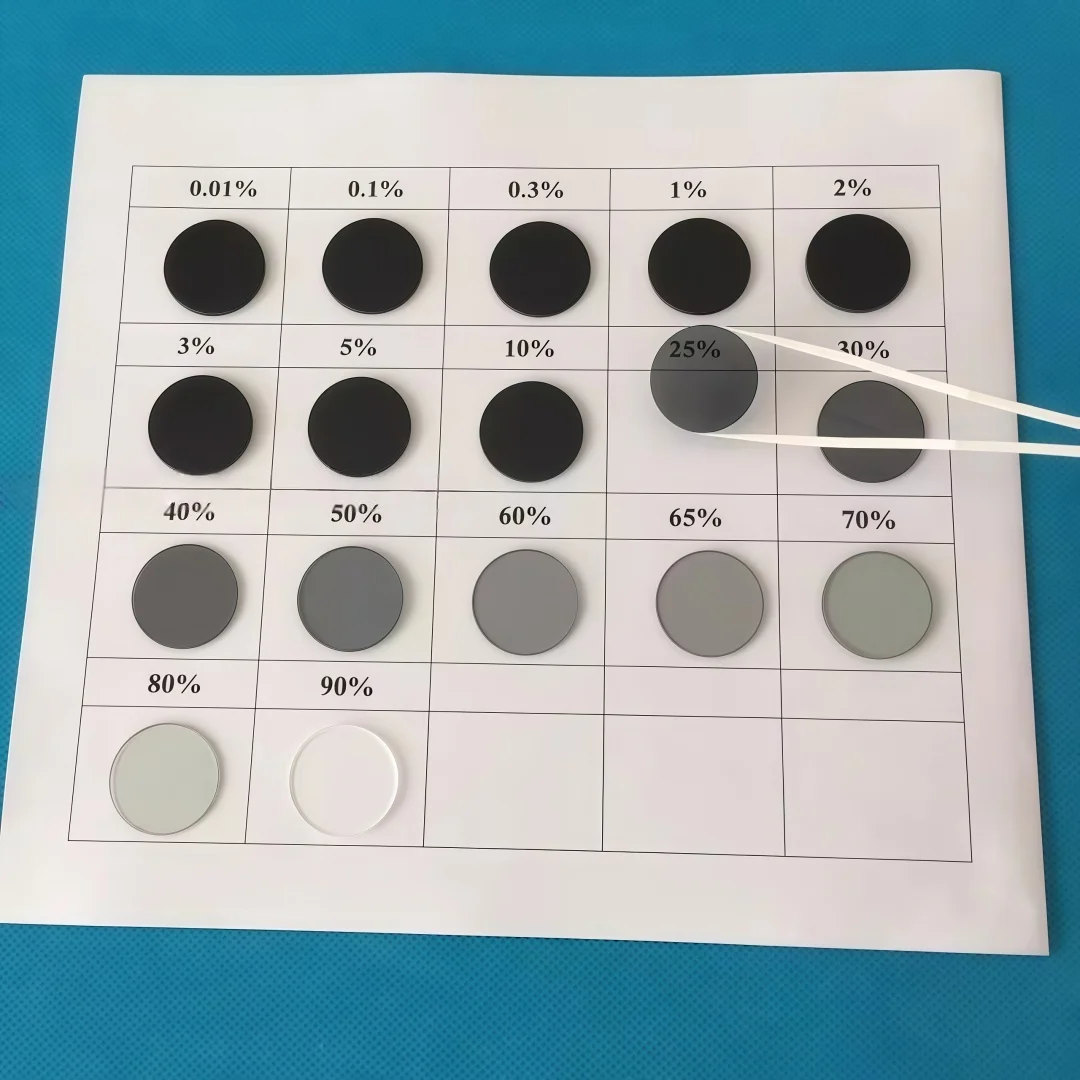 25mm 투과율 0.01% - 90% 중성 밀도 ND 필터 회색 유리 감광 렌즈 (카메라, 레이저, 과학용)
