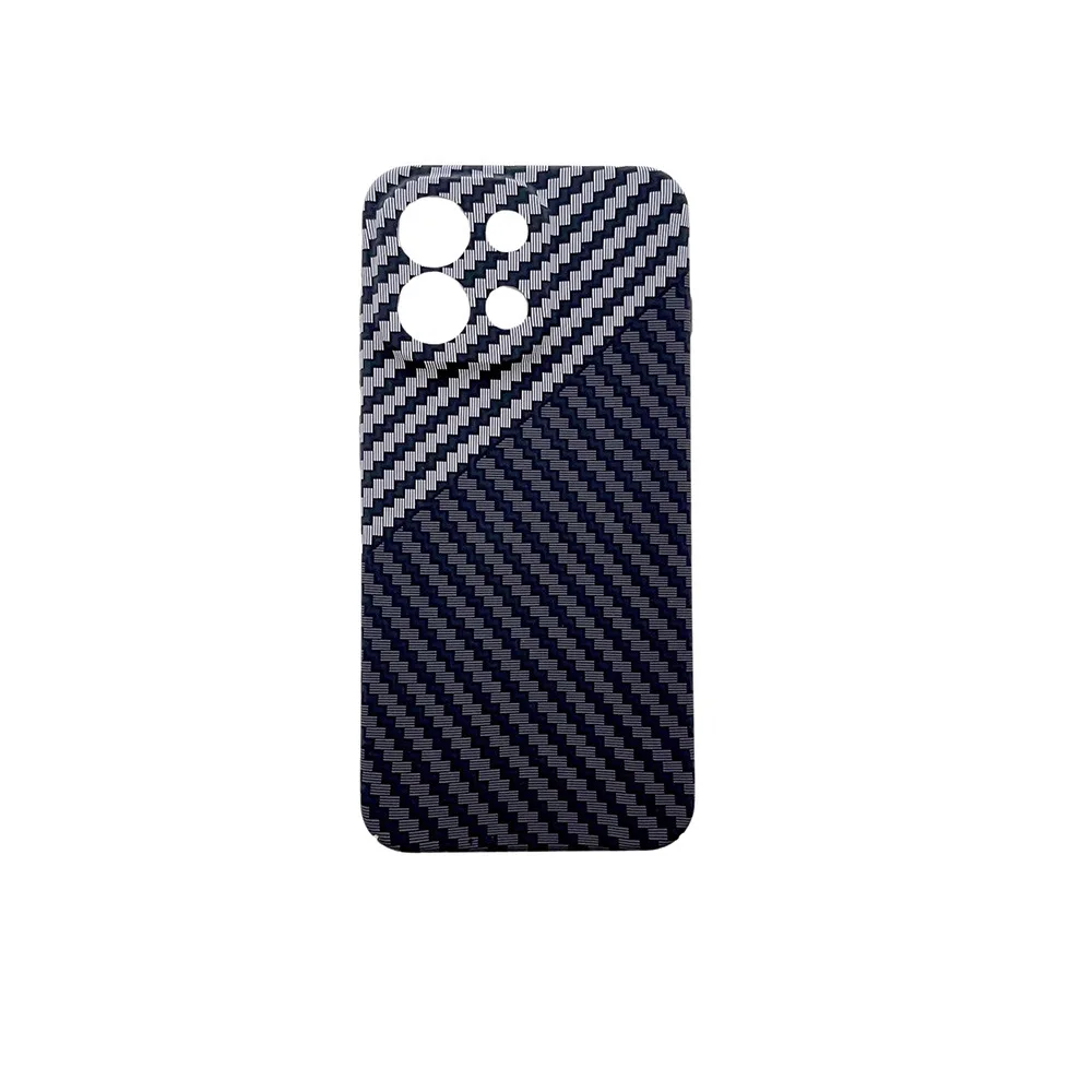 Carbon Fiber Texture Color-Blocking Phone Case with Skin Feel Finish