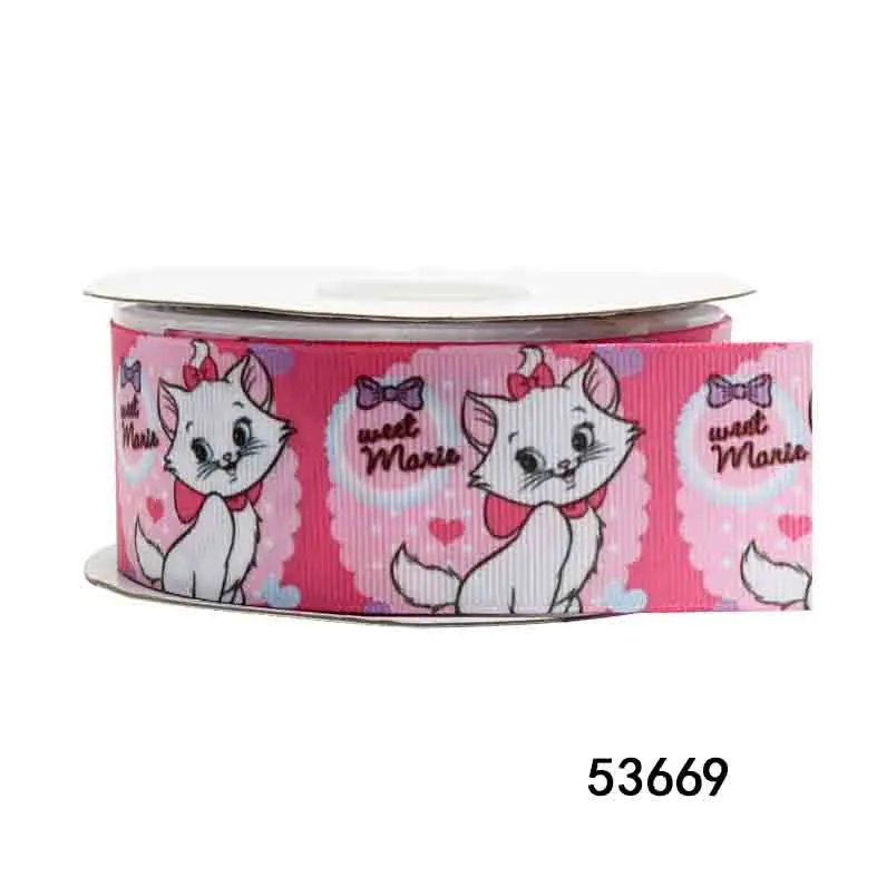 디즈니 Grosgrain 리본 푸우 마리 고양이 DIY 25mm 10 야드 활 공예 용품 장식 재료