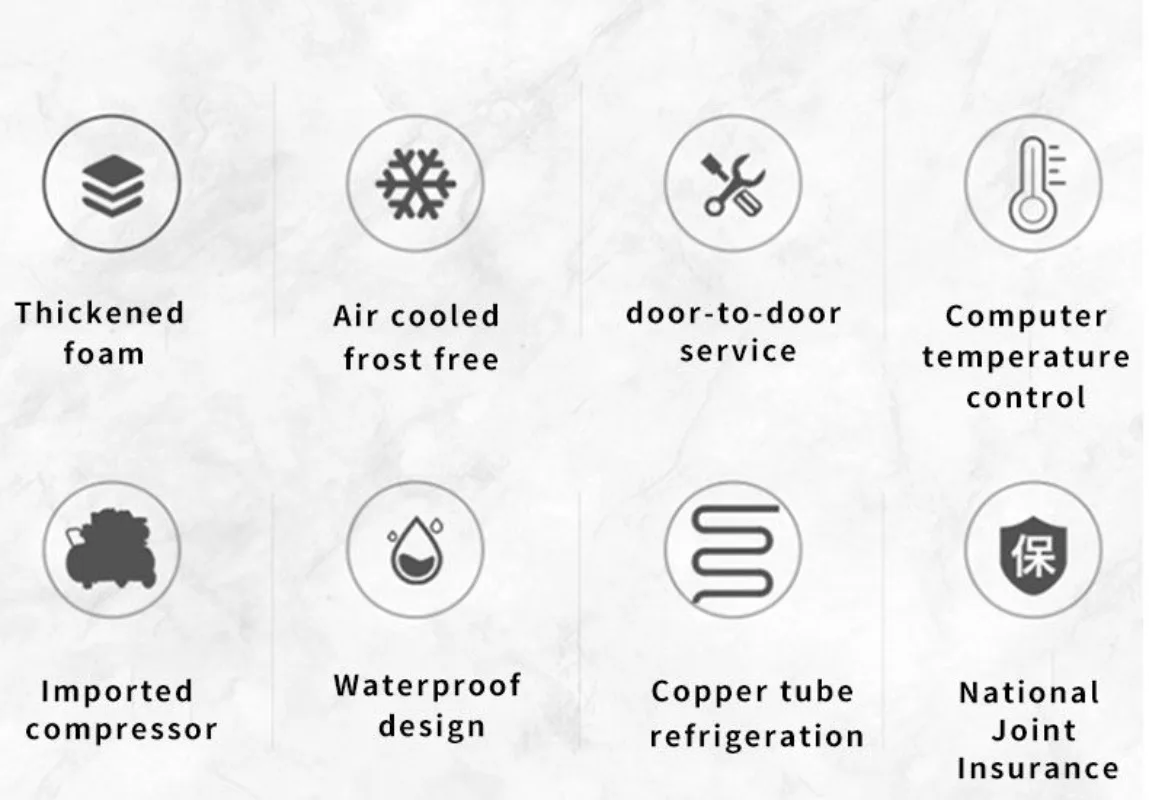 2000mm Multi Style All Copper Refrigeration Microcomputer Controlled Air-Cooled Cooked Food Cabinet