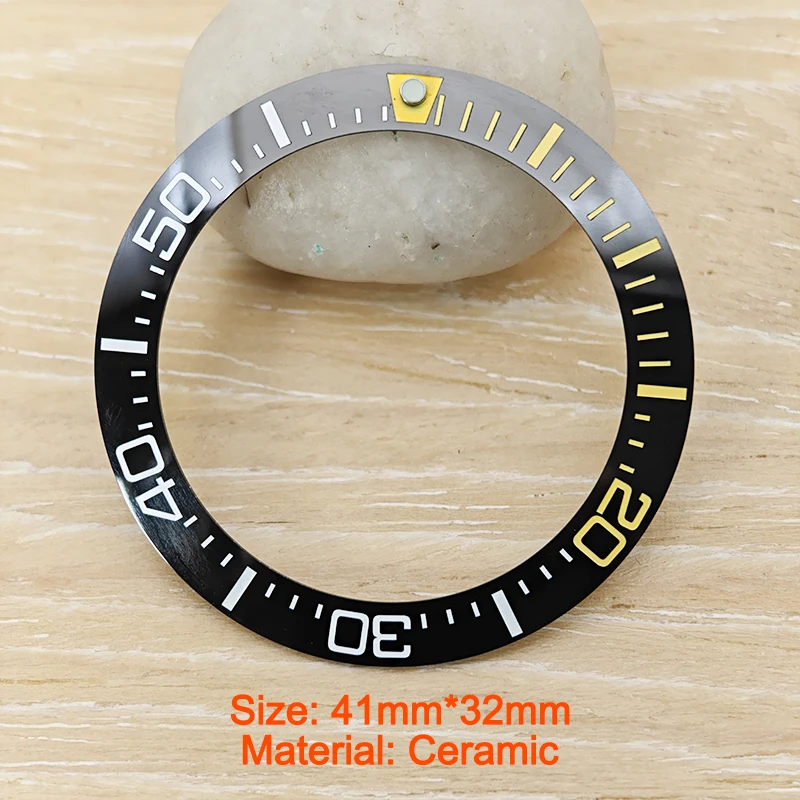 41mm Ceramic Watch Bezel Insert Fits Series King Samurai Watch Cases for NH35 watch accessories watch bezel insert ring watch bezel