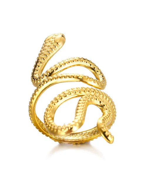 88071-0eaa8e.png Bagues serpent en acier inoxydable plaqué or 316L pour femmes et hommes, anneau ouvert et réglable, bijoux esthétiques gothiques Vintage