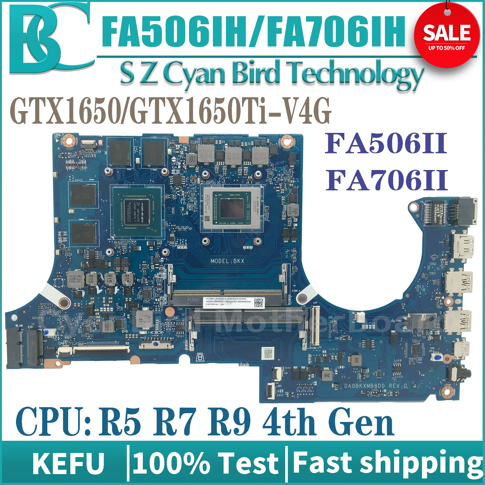 KEFU-FA506-Motherboard-untuk-ASUS-Tuf-A15-FA706-FA506IU-FX506I-FA506IV ...