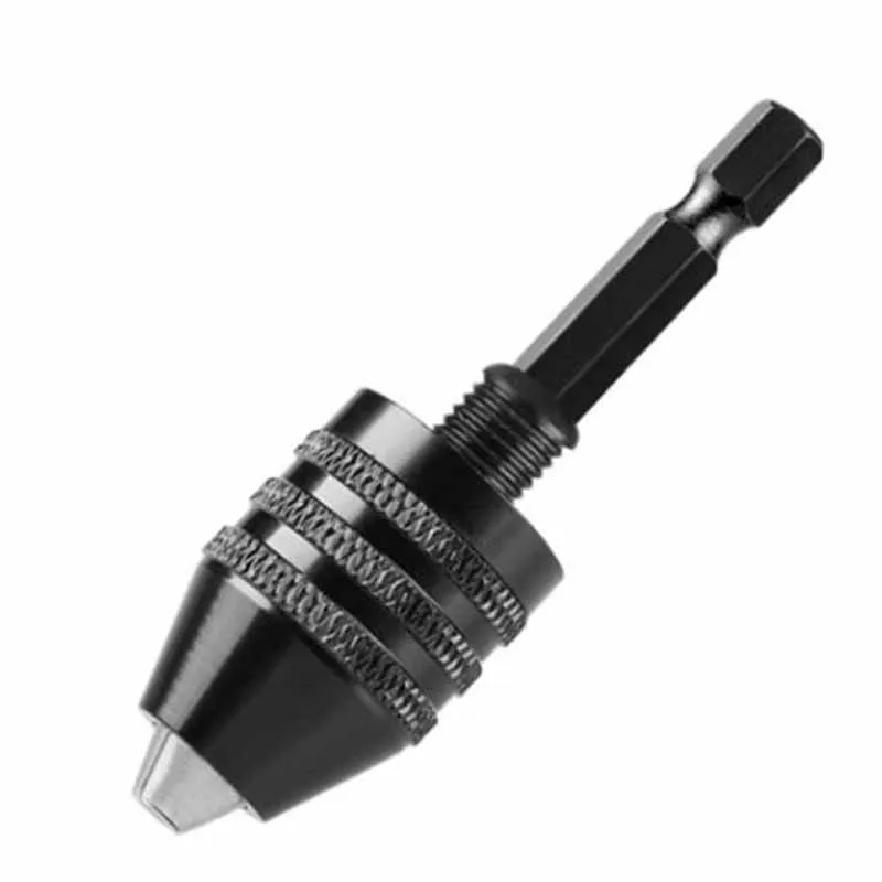 Keyless Drill Chuck 0.3-8mm Self-Tighten Electric Drill Bits Collet Fixture 1/4" Hex Shank Quick Change Converter