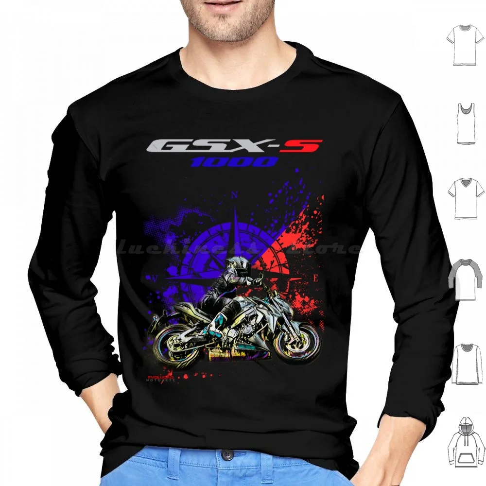 

Gsx-S 1000 толстовка с капюшоном для гоночного велосипеда, хлопок, с длинным рукавом, логотип японского гоночного велосипеда Gsx S1000 Bandit, классический Байкер в стиле ретро