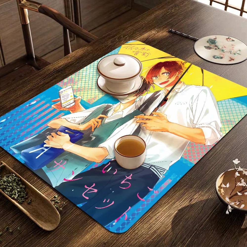 Sasaki To Miyano Exquisite Kitchen Drain Pad Super Absorbent Dinnerware Placemat Desktop Decor Pads Drying Rug Bathroom Mat 6
