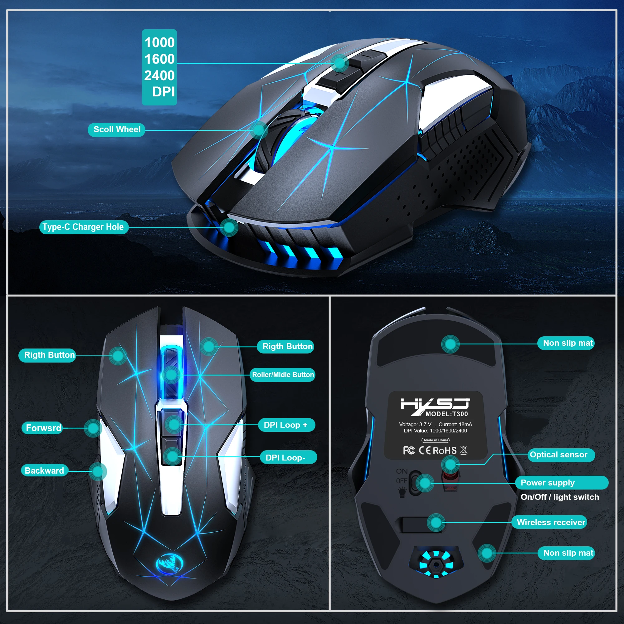 2.4G Wireless Keyboard and Mouse Combo Mini Multimedia Full-size Keyboard Mouse Set For Computer Notebook Laptop Desktop