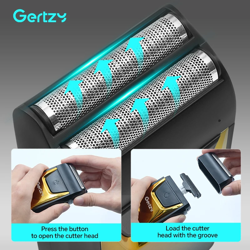 2-in-1 men's electric reciprocating aluminum foil shaver, USB rechargeable shaver, travel portable shaver