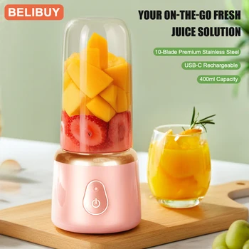 400ml Portable Juicer Blender  Electric Fruit Juicer USB Charging Lemon Orange Fruit Juicing Cup Smoothie Blender Machine 1