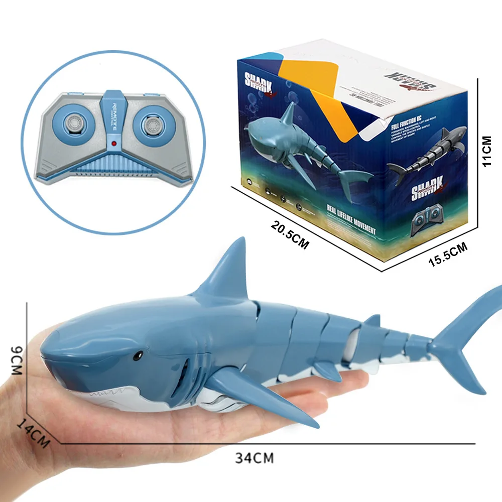 Juguete de tiburón a Control remoto para niños, Robots de animales RC, tiburones eléctricos, juguetes para niños, piscina de verano, coches de agua, barco de peces