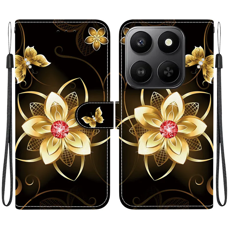 Leather Flip Wallet Case with Magnetic Stand and Cute 3D Design