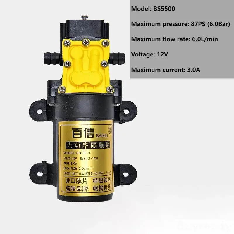 12V Agricultural Electric Spray Water Pump Small High-pressure Spraying Self-priming Diaphragm Pesticide Water liquid transfer pump