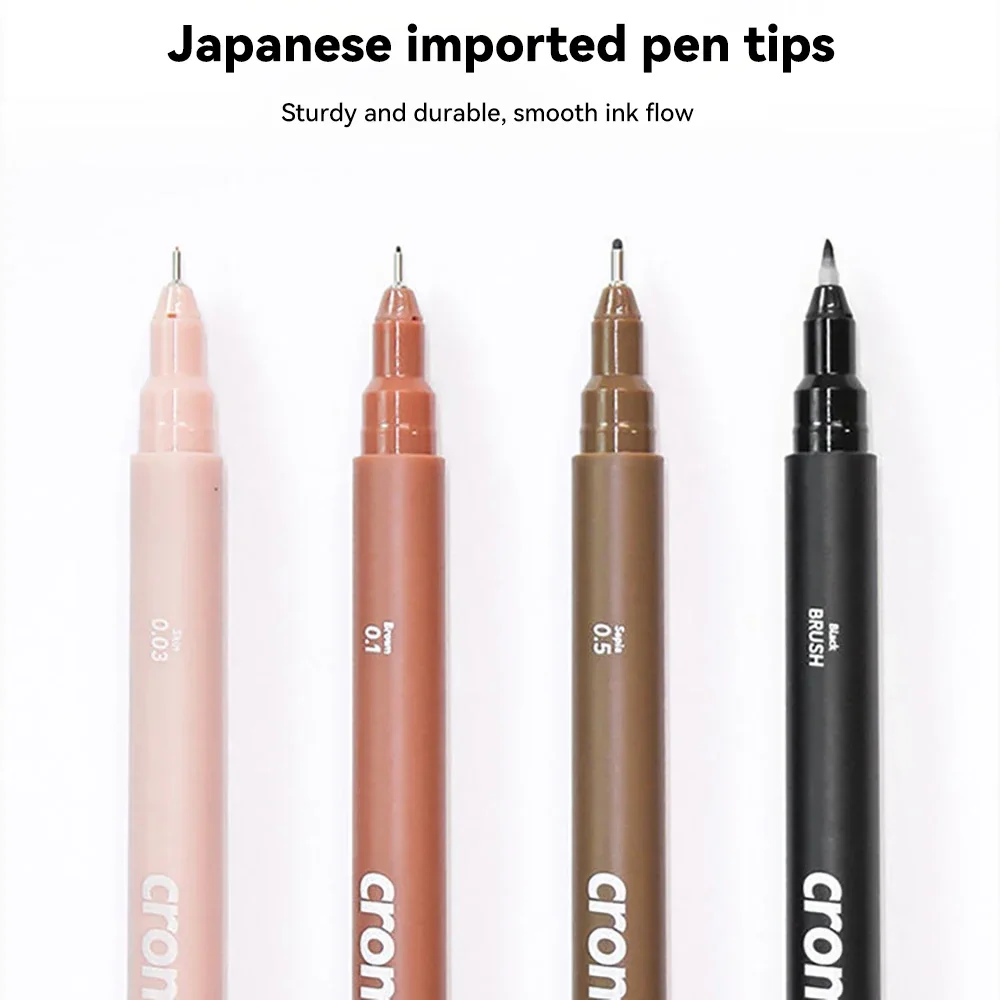 Fineliner Pen Micron Liner 0.05 0.03 0.1 0.5 Brush Tip Sketching Manga Drawing Color Sketch Stationery