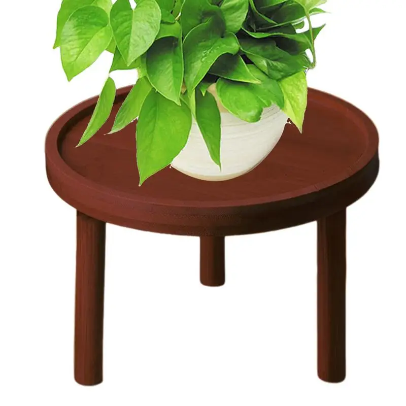 Wooden Plant Holder Stool Multifunctional Small Round Table For Potted Plant Fish Tank Indoor Pot Display Stand Home Decor