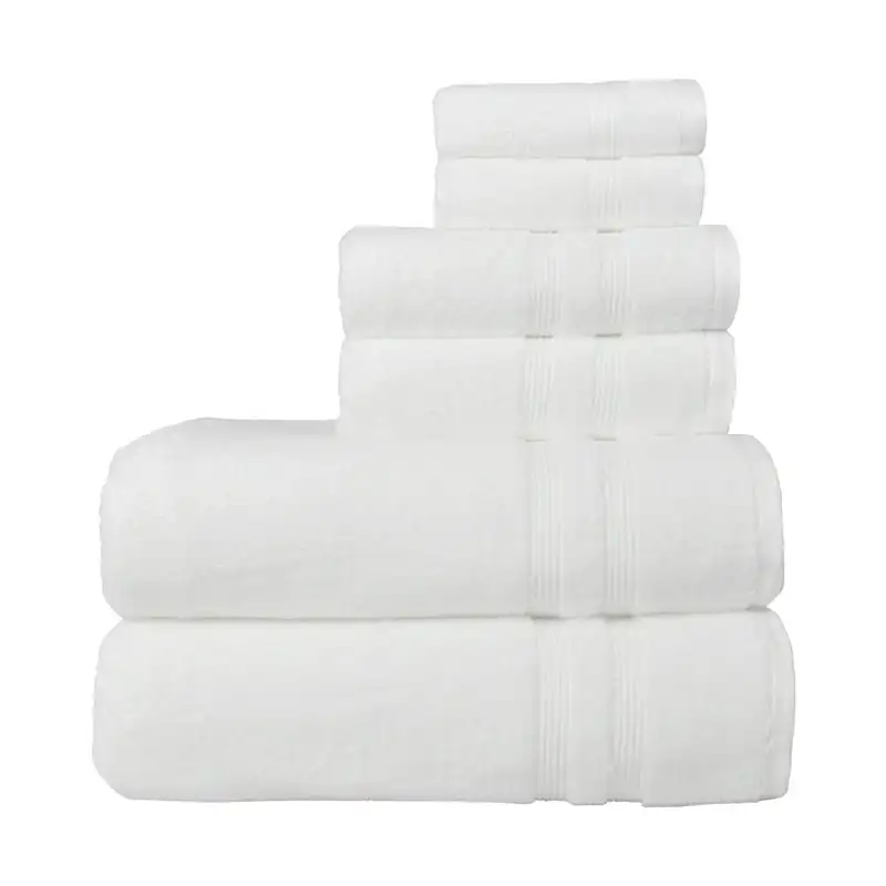 Mainstays Performance Solid 6 Piece Towel Set, Arctic White, Size: 6-Piece Towel Set (2 Bath + 2 Hand + 2 Washcloths)