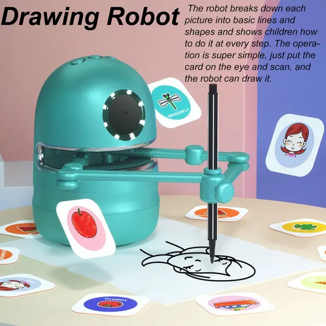 Painting Robots Learning Educational Art Toys Birthday Gift Automatic ABS  Bottom Painting Robot With Suction Cup - AliExpress