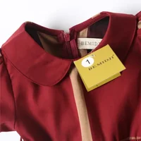 Vêtements d'été Bab filles robe fille coton décontracté Plaid nœud ceinture enfants robe nouveau mignon enfants vêtements en gros 1-13 ans 4