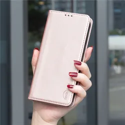 Luxury Leather Flip Phone Case with Magnetic Cover and Solid Color Wallet Design for Xiaomi 14 (Gold)