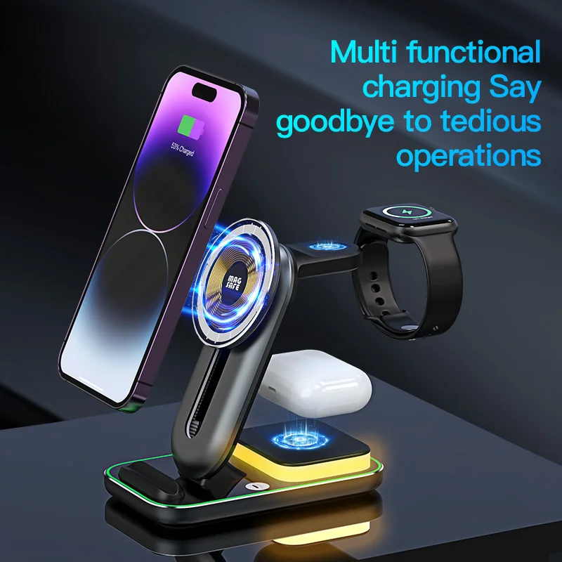 

4 in 1 Charging Station for Samsung S10 S9 A50 A70 Note 9 8 10 LG Velvet 4G Xiaomi MI 9 9t Huawei Fast Wireless Charger Stand