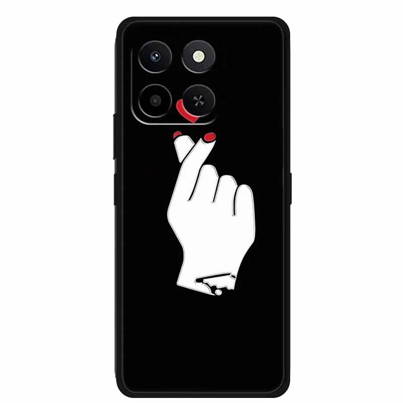 Embossed Floral Black Silicone Soft Back Cover - 3D Protective Case