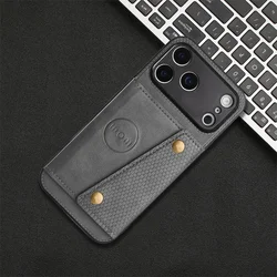 Premium PU Leather Wallet Case with Magnetic Holder and Card Slot - iPhone 17 Pro (Gray)