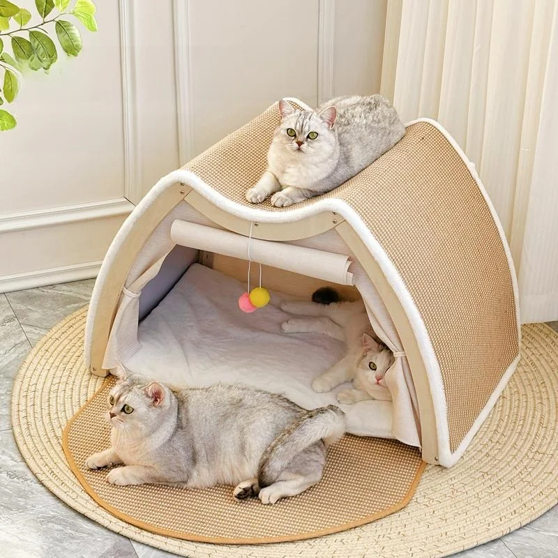 Large Size  Tent  Scratching Board Inteated Wear-Resistant l Flax Wooden Closed-Cabinet Multi-Season Universal