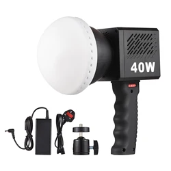 COB Video Light Handheld Photography Fill Light 40W 2500K-6500K 9 Effects Built-in Battery with Handle Reflector Diffuser