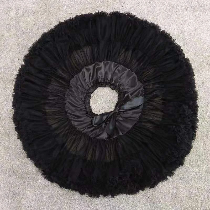 White Black Crinoline Underskirt Skirt 2-layers Of Lace Petticoat Women Fluffy Tutu Skirt Mini Rock Ladies Club Outfit petticoat skirt petticoat underskirt lolita petticoat tulle tutu skirt