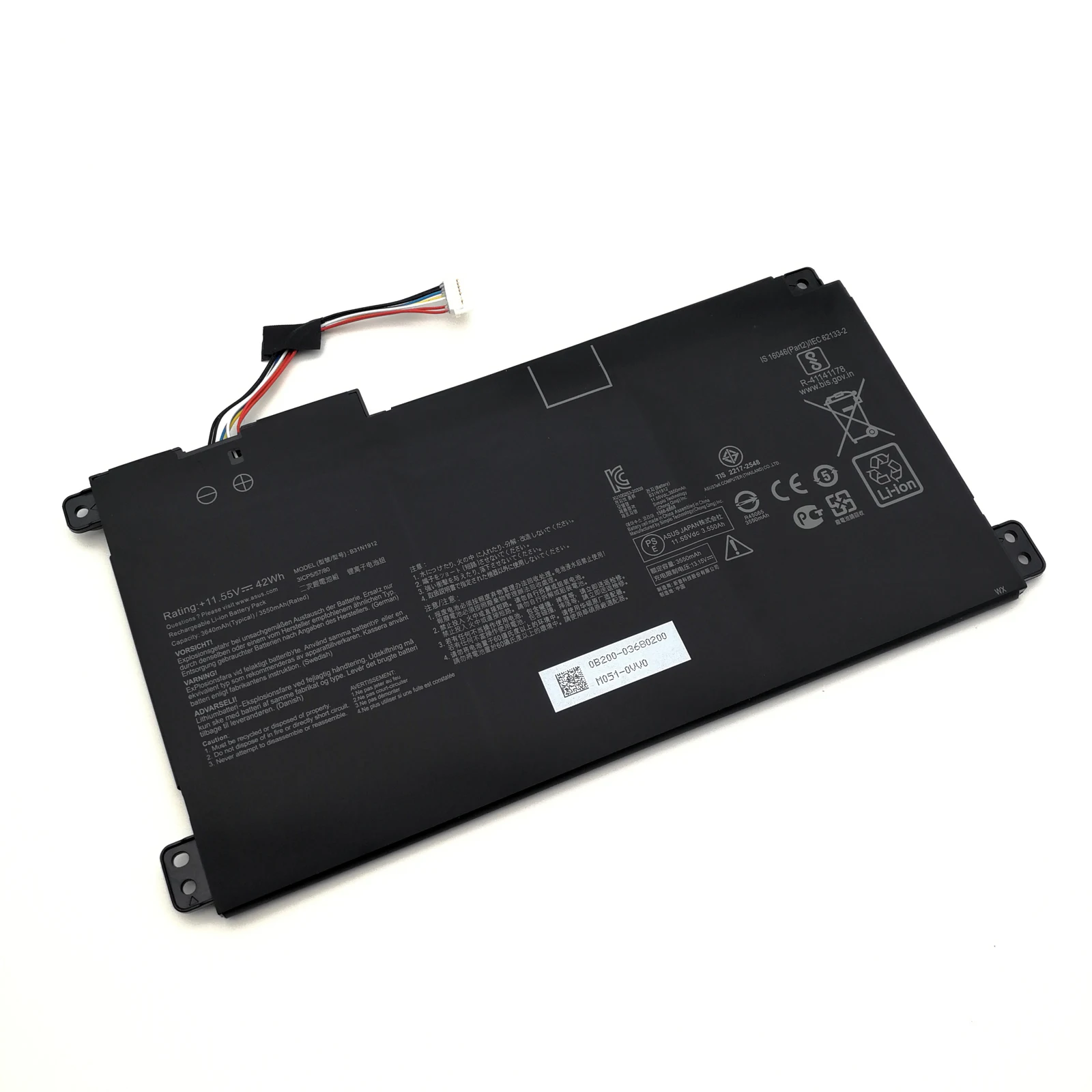 Bateria Original do Portátil para Asus Vivobook 14 B31n1912 C31n1912 E410 E410ma E410ma-ek026ts E410ka L410ma Bv058ts Bv037ts 42wh Novo