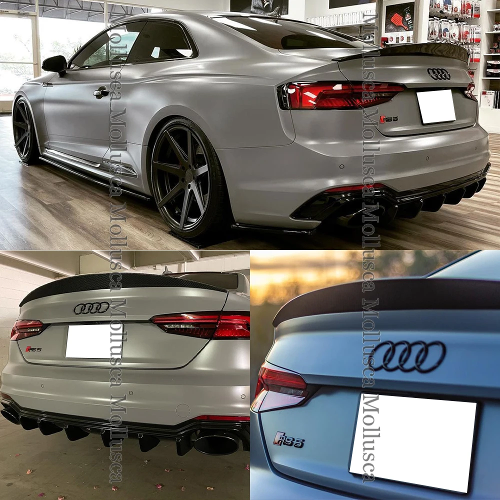 For AUDI A5 S5 RS5 B9 Coupe 2Door HK Style Carbon fiber Rear Spoiler Trunk  wing 2016-2023 FRP honeycomb Forged