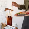 10pcs Paint Brushes Set, Fan Brushes Acrylic Paint Brushes Oil Painting Brushes with Nylon Hair & Short Wood Handle Painting 4