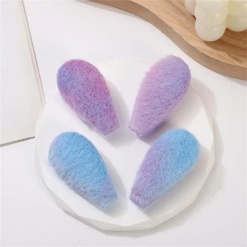 10pcs pelzige Hasenohren Ohren Charme Nähen Plüschohren Applikationen verschiedene Farbe für Haarzubehör Kleidung Verzierungen – Detail 7